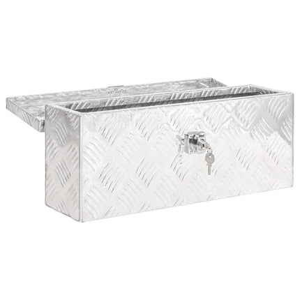 Storage Box Silver 50x20.5x15 cm Aluminium