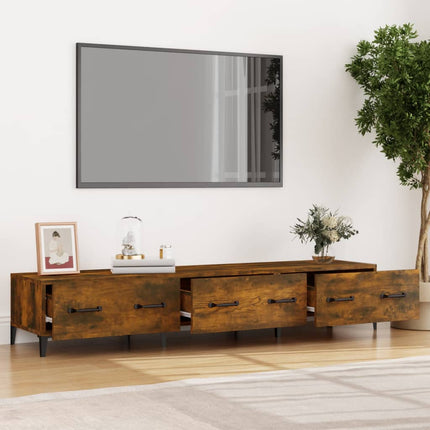 vidaXL TV Cabinet Smoked Oak 150x34.5x30 cm Engineered Wood