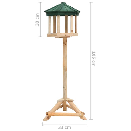 vidaXL Standing Bird Feeder Solid Firwood 33x106 cm