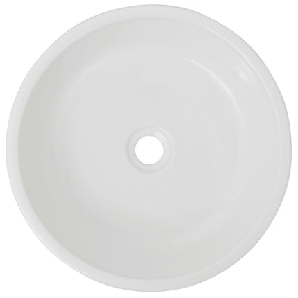 vidaXL Basin Round Ceramic White 42x12 cm