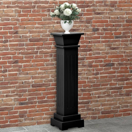 vidaXL Classic Square Pillar Plant Stand Black 17x17x66 cm MDF