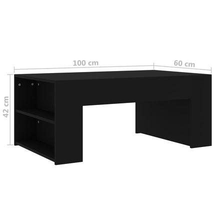 vidaXL Coffee Table Black 100x60x42 cm Chipboard