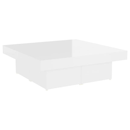 vidaXL Coffee Table High Gloss White 90x90x28 cm Chipboard