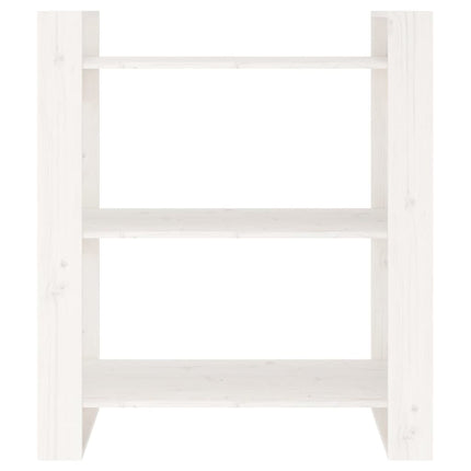 Book Cabinet/Room Divider White 80x35x91 cm Solid Wood Pine