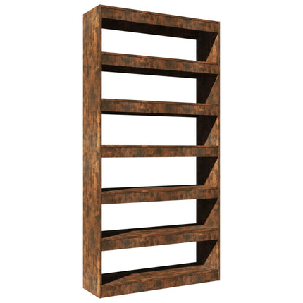 vidaXL Book Cabinet/Room Divider Smoked Oak 100x30x198 cm Engineered wood