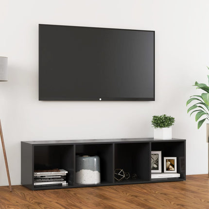 TV Cabinet Grey 142.5x35x36.5 cm Engineered Wood