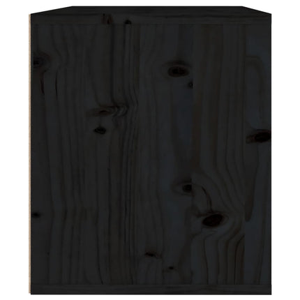 Wall Cabinet Black 45x30x35 cm Solid Wood Pine