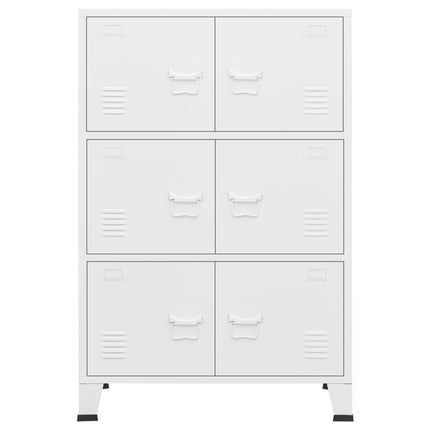 vidaXL Industrial Filing Cabinet White 75x40x115 cm Metal