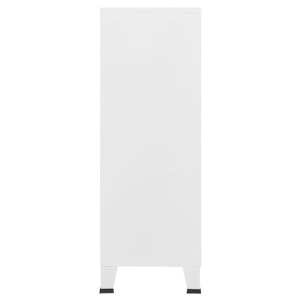 vidaXL Industrial Filing Cabinet White 75x40x115 cm Metal
