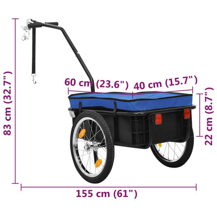 Bike Cargo Trailer/Hand Wagon 155x60x83 cm Steel Blue