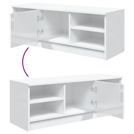 vidaXL TV Cabinet High Gloss White 102x35.5x36.5 cm Engineered Wood