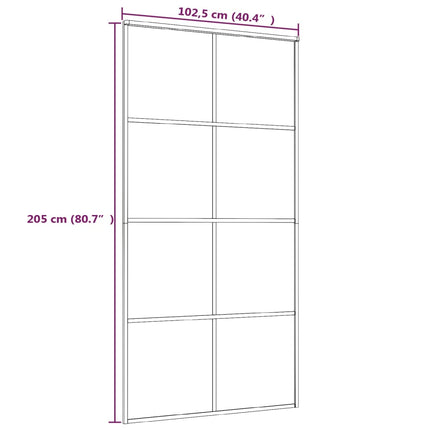 vidaXL Sliding Door Black 102,5x205 cm ESG Glass and Aluminium