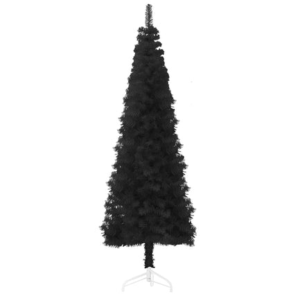 vidaXL Slim Artificial Half Christmas Tree with Stand Black 240 cm