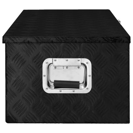 vidaXL Storage Box Black 90x47x33.5 cm Aluminium