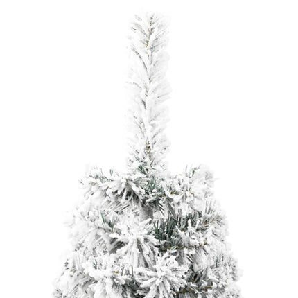 vidaXL Slim Artificial Half Christmas Tree with Flocked Snow 180 cm