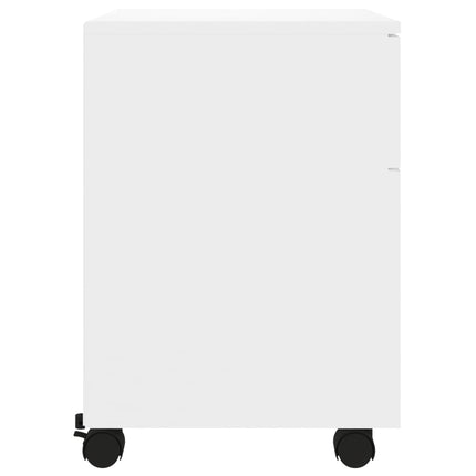 vidaXL Mobile File Cabinet with Wheels White 45x38x54 cm Engineered Wood