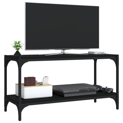 vidaXL TV Cabinet Black 80x33x41 cm Engineered Wood and Steel