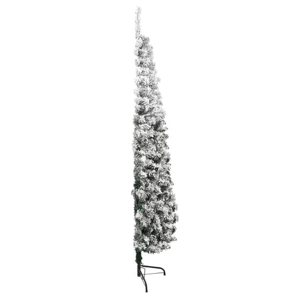 Slim Artificial Half Christmas Tree with Flocked Snow 120 cm