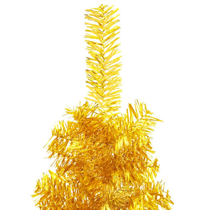 vidaXL Slim Artificial Half Christmas Tree with Stand Gold 240 cm