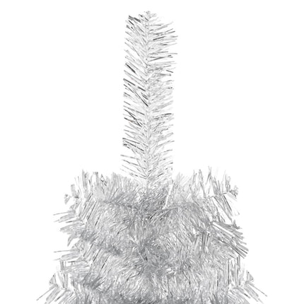 vidaXL Slim Artificial Half Christmas Tree with Stand Silver 240 cm