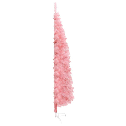 vidaXL Slim Artificial Half Christmas Tree with Stand Pink 150 cm