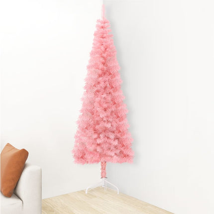 vidaXL Slim Artificial Half Christmas Tree with Stand Pink 240 cm