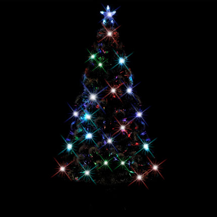 vidaXL Christmas Tree with LEDs Green and White 180 cm Fibre Optic