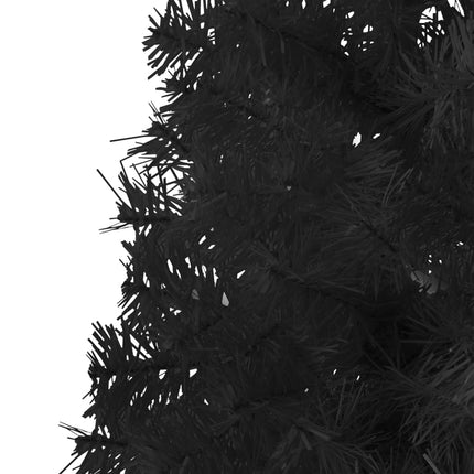 vidaXL Slim Artificial Half Christmas Tree with Stand Black 180 cm