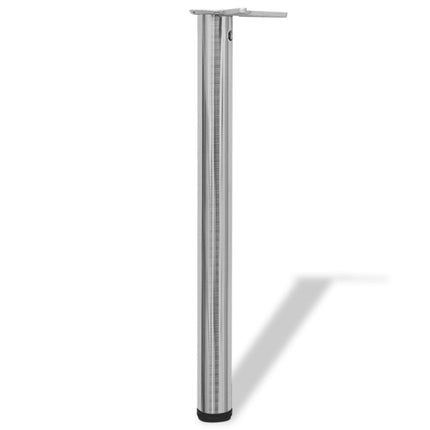 vidaXL 4 Height Adjustable Table Legs Brushed Nickel 710 mm
