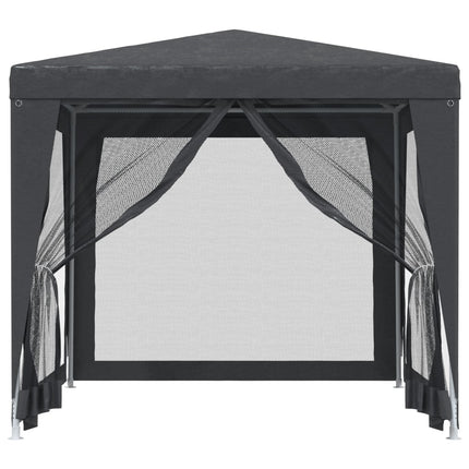 Party Tent with 4 Mesh Sidewalls Anthracite 2.5x2.5 m HDPE