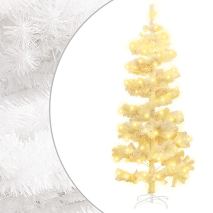 vidaXL Swirl Christmas Tree with Stand and LEDs White 180 cm PVC