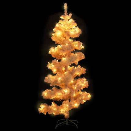 vidaXL Swirl Christmas Tree with Stand and LEDs White 180 cm PVC