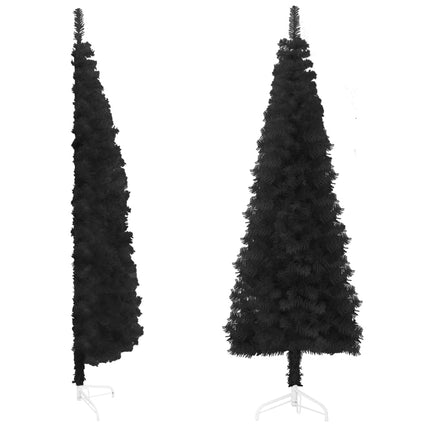 vidaXL Slim Artificial Half Christmas Tree with Stand Black 150 cm