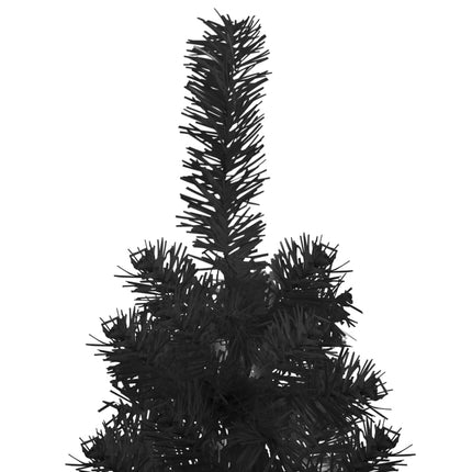 vidaXL Slim Artificial Half Christmas Tree with Stand Black 150 cm