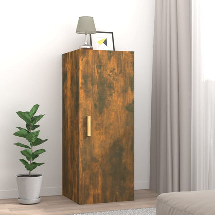 Wall Cabinet Smoked Oak 34.5x34x90 cm Engineered Wood