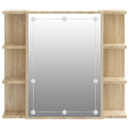 Mirror Cabinet with LED Sonoma Oak 70x16.5x60 cm