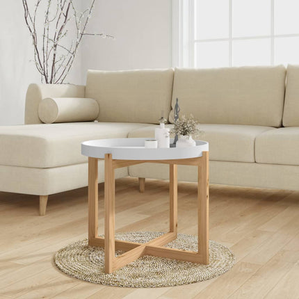 vidaXL Coffee Table White 53x53x43.5cm Engineered Wood&Solid Wood Pine