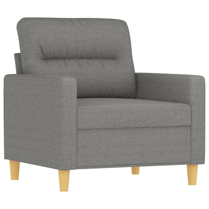 Sofa Chair with Footstool Dark Grey 60 cm Fabric