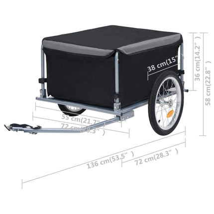 vidaXL Bike Cargo Trailer Black and Grey 65 kg