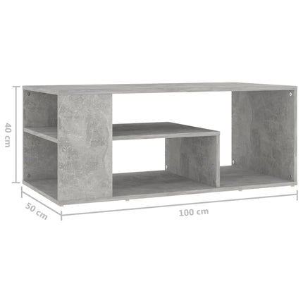 vidaXL Coffee Table Concrete Grey 100x50x40 cm Chipboard