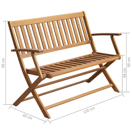 Garden Bench with Cushion 120 cm Solid Acacia Wood