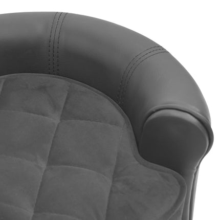 Dog Sofa Grey 48x48x32 cm Plush and Faux Leather