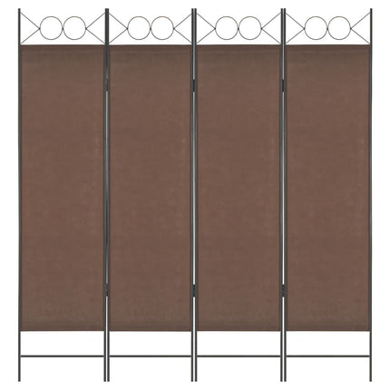 vidaXL 4-Panel Room Divider Brown 160x180 cm