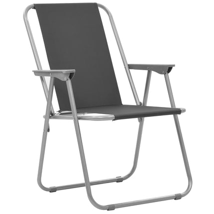 vidaXL Folding Camping Chairs 2 pcs 52x59x80 cm Grey