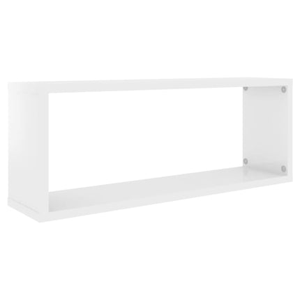 vidaXL Wall Shelves 2 pcs High Gloss White 60x15x23 cm Chipboard