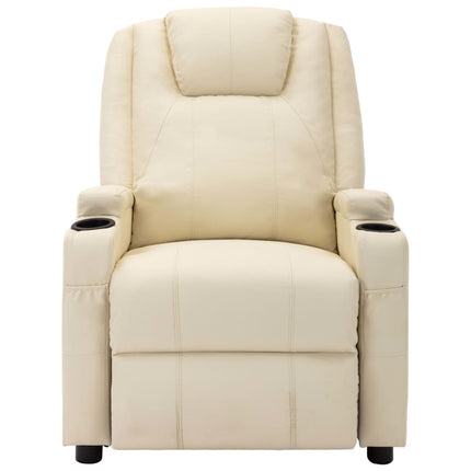 vidaXL Massage Reclining Chair Cream White Faux Leather