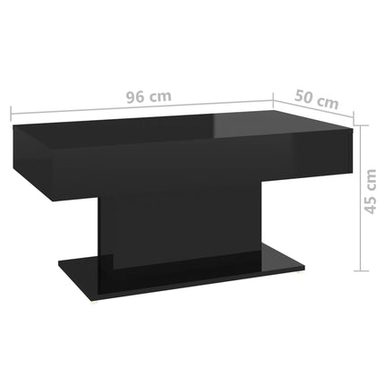 vidaXL Coffee Table High Gloss Black 96x50x45 cm Chipboard