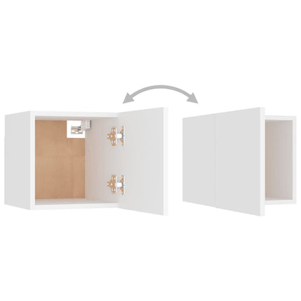 8 Piece TV Cabinet Set White Engineered Wood