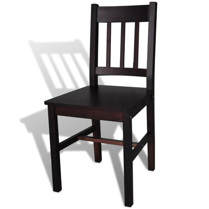 vidaXL Dining Chairs 6 pcs Brown Pinewood