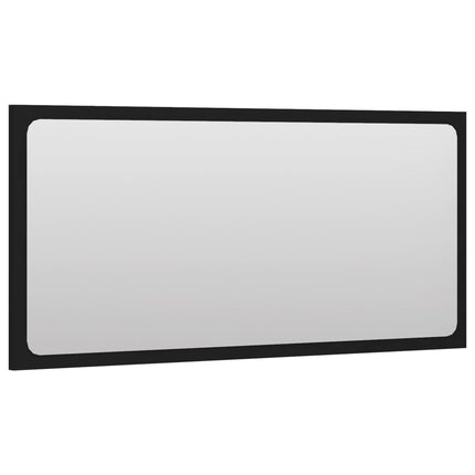 vidaXL Bathroom Mirror Black 80x1.5x37 cm Chipboard